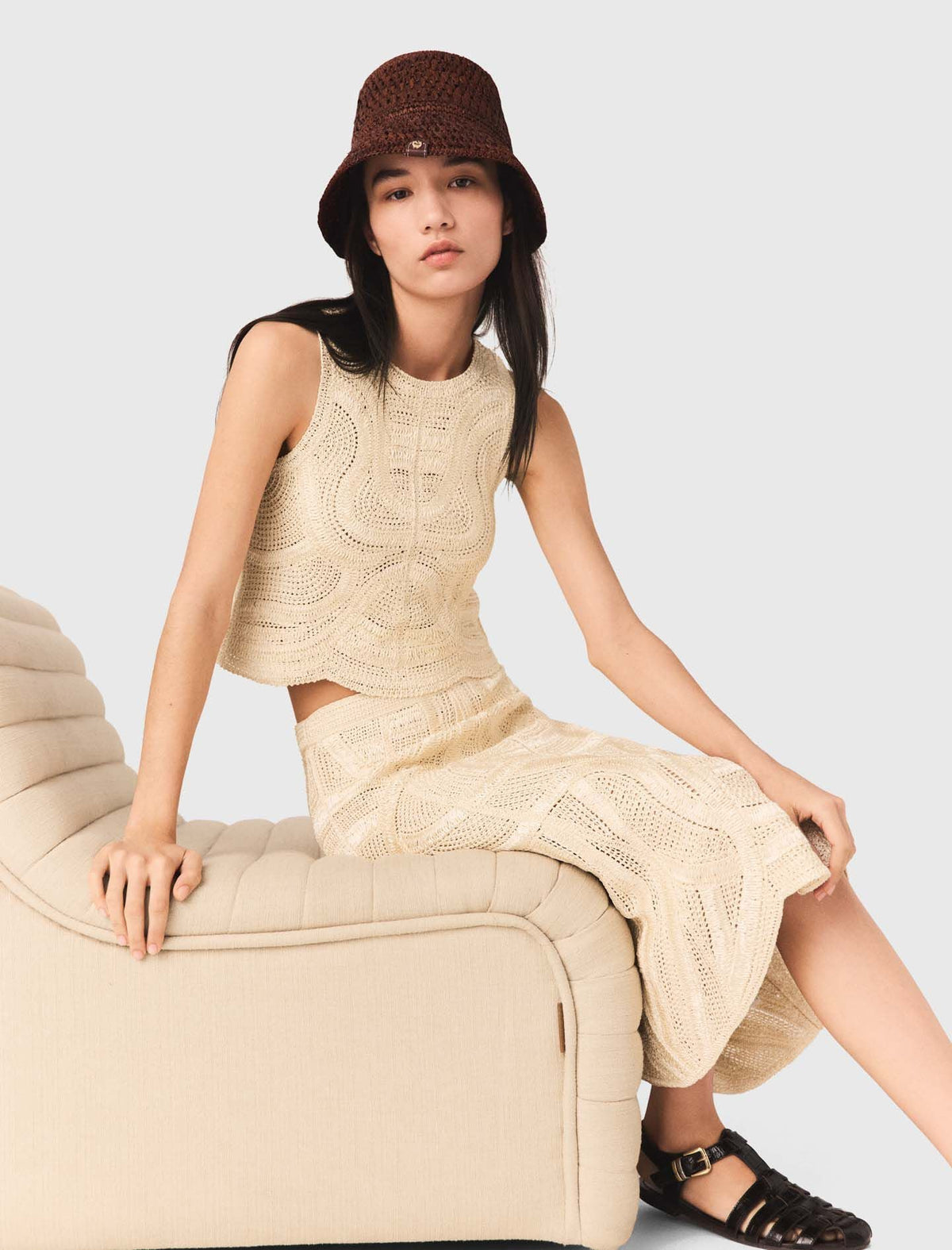 Long crochet skirt | Maje