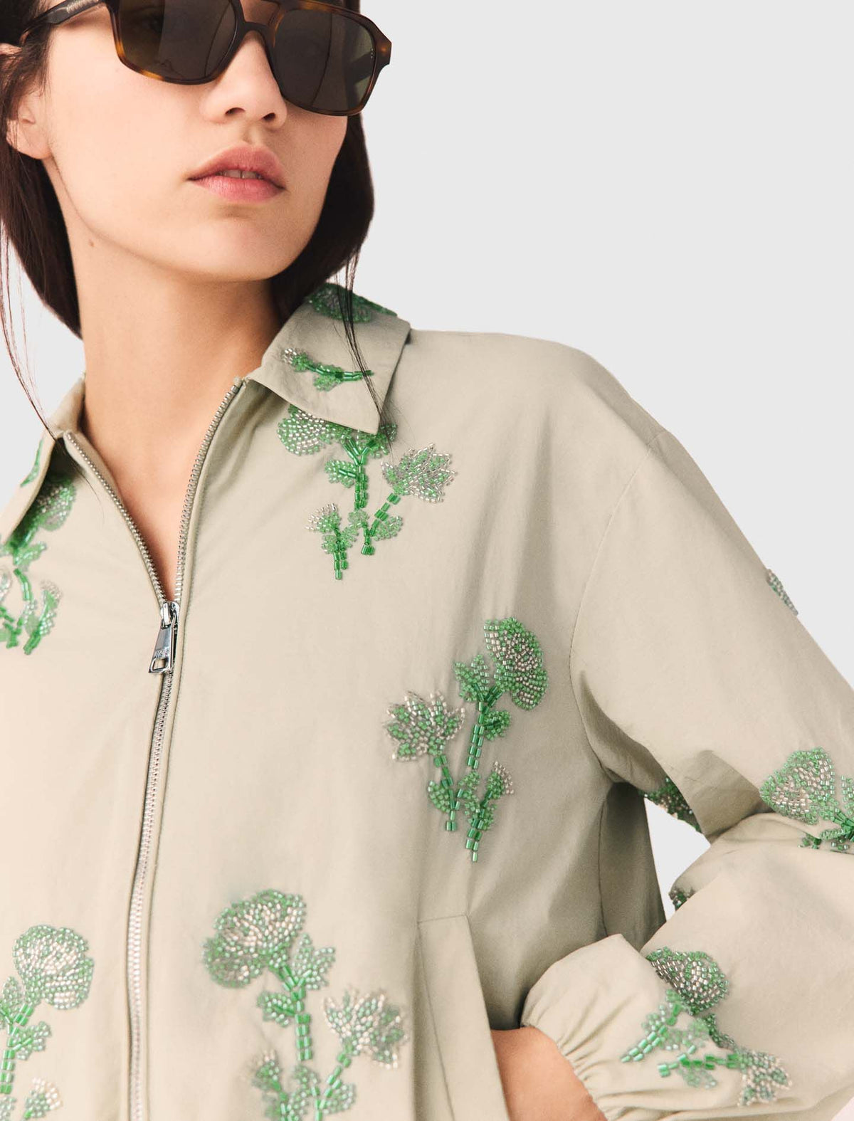 Beaded technical jacket | Maje