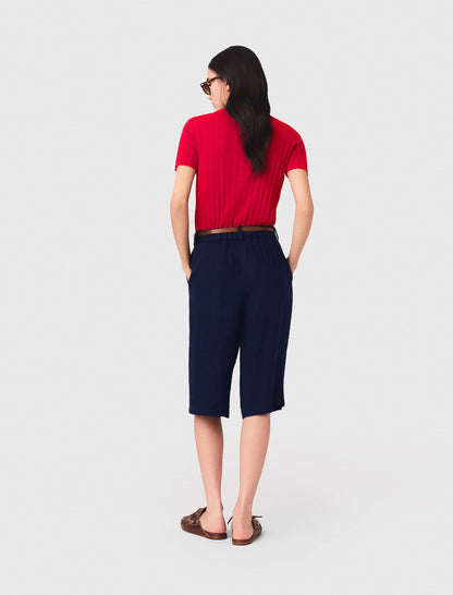 Linen-blend Bermuda shorts | Maje