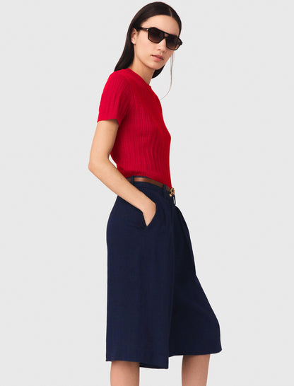 Linen-blend Bermuda shorts | Maje
