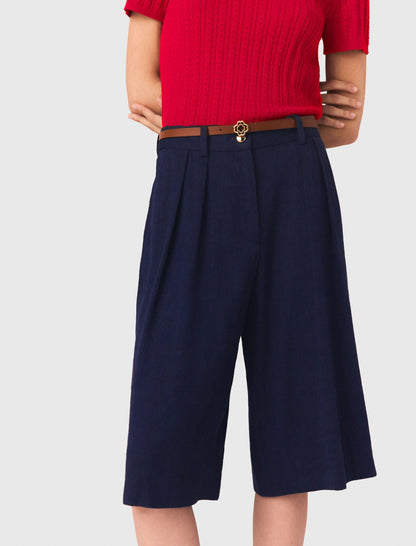 Linen-blend Bermuda shorts | Maje