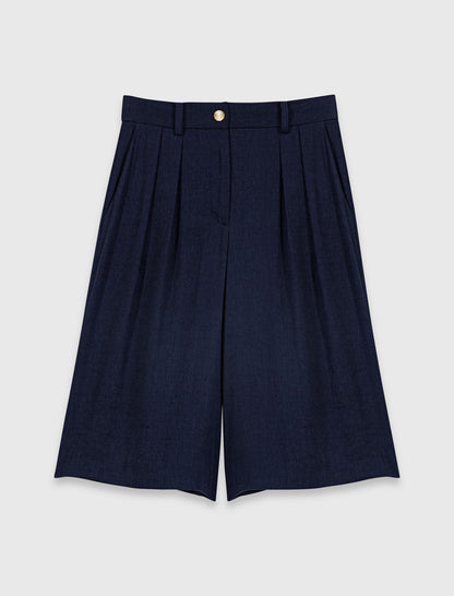 Linen-blend Bermuda shorts | Maje