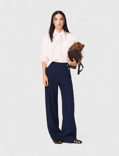 Linen-blend sailor trousers | Maje