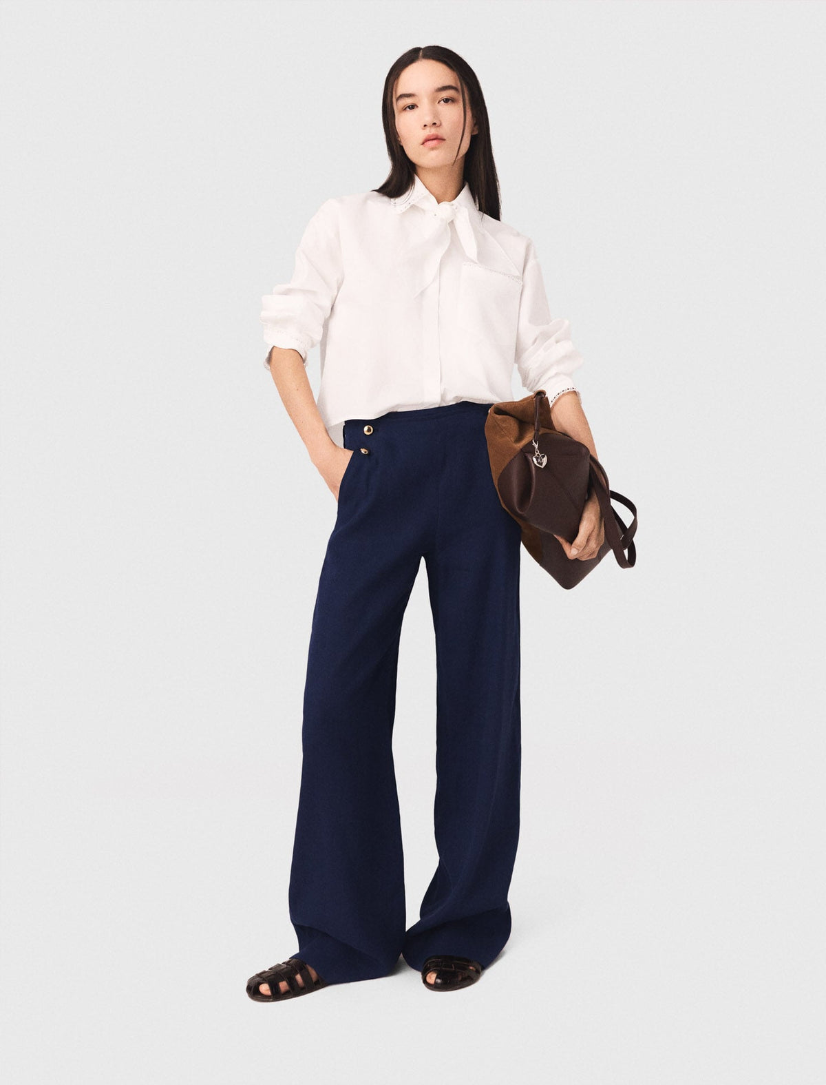 Linen-blend sailor trousers | Maje