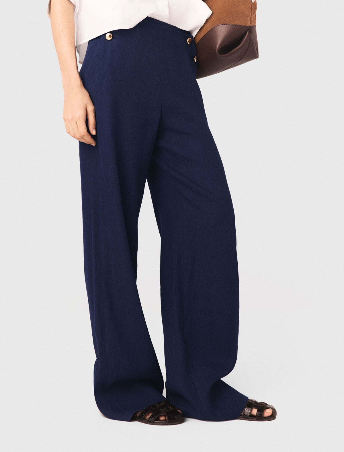 Linen-blend sailor trousers | Maje