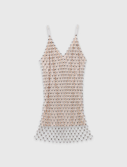 Short Beaded Dress With Lining | Maje