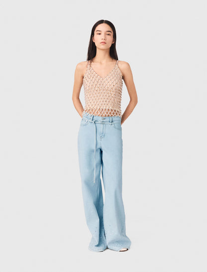 Beaded top with lining | Maje