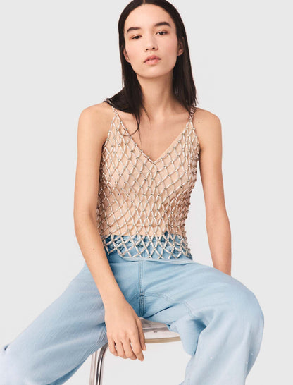 Beaded top with lining | Maje