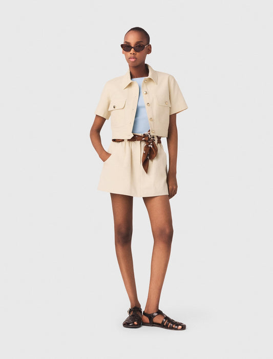 Short-sleeved cropped jacket | Maje