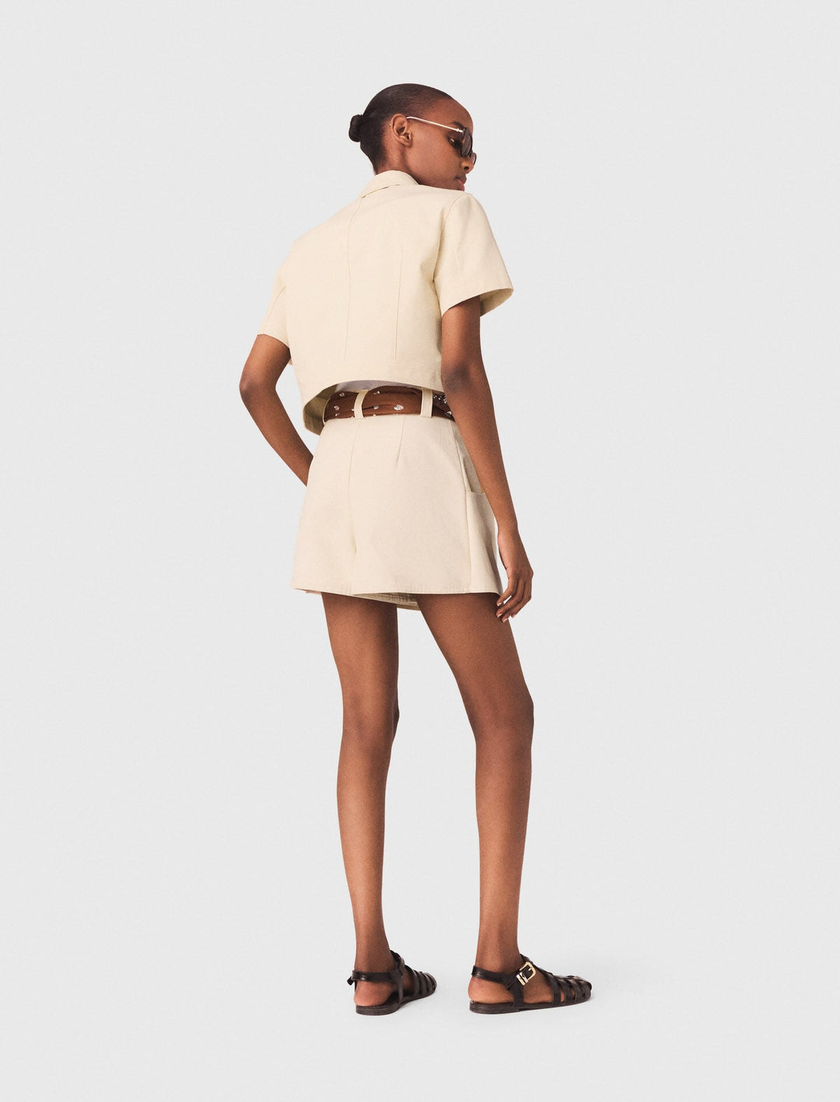Short-sleeved cropped jacket | Maje