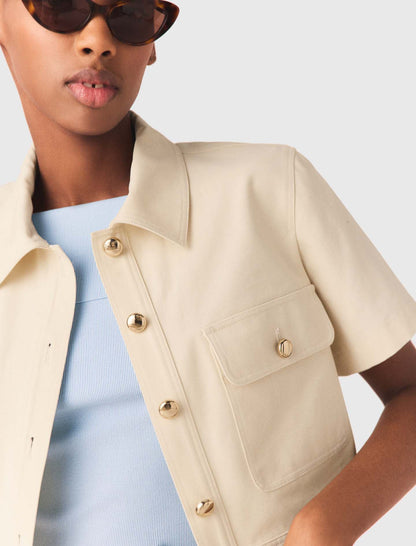 Short-sleeved cropped jacket | Maje