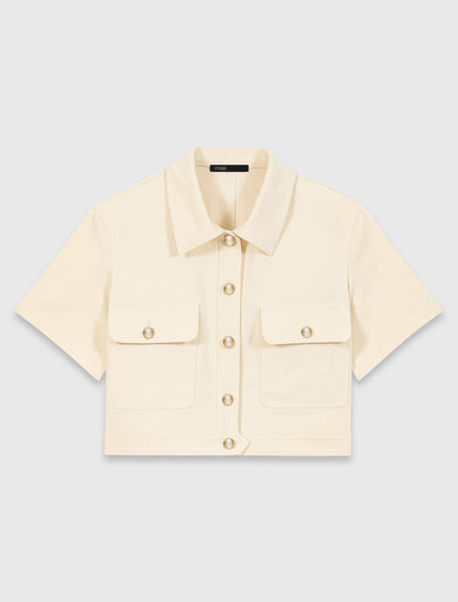 Short-sleeved cropped jacket | Maje