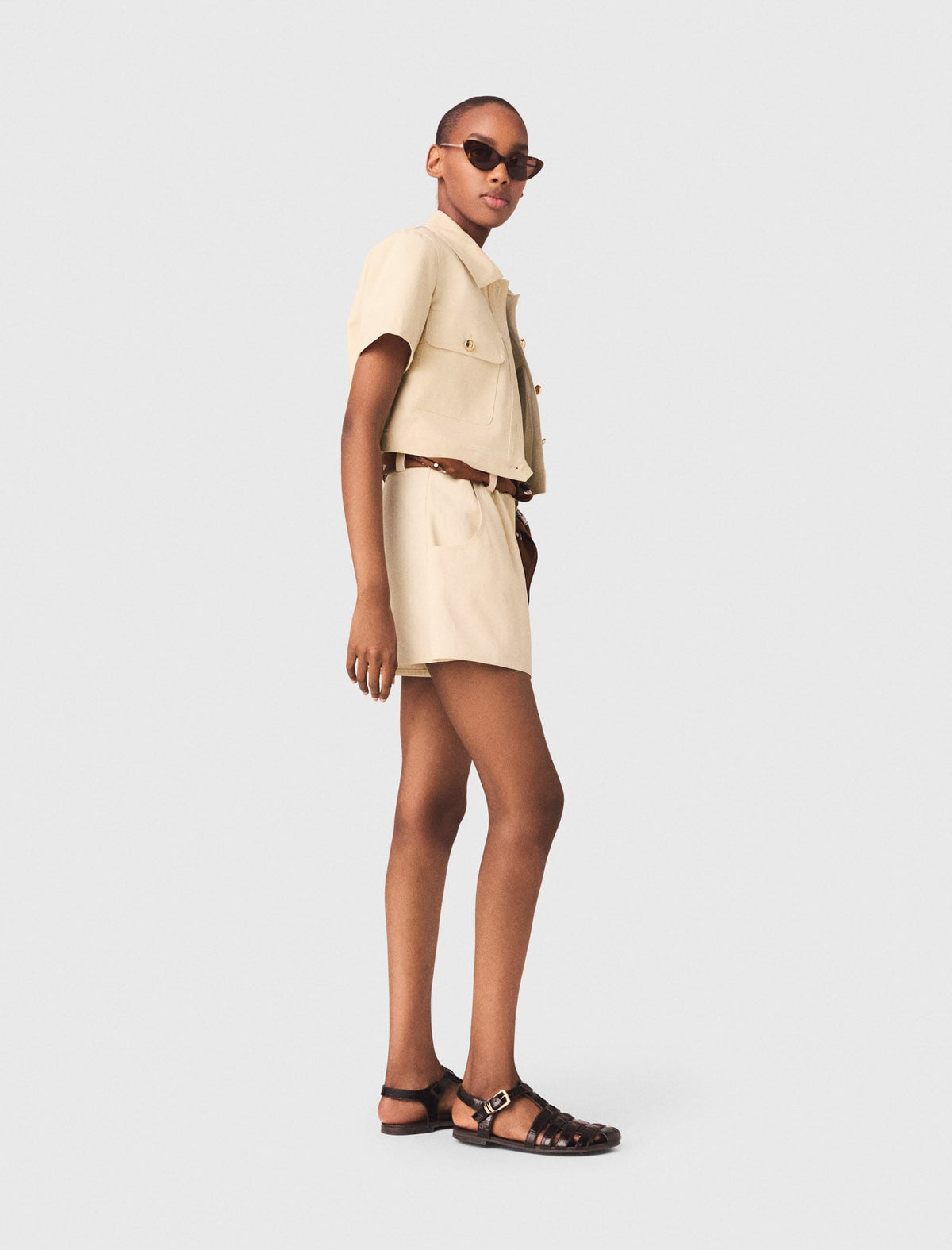 Short-sleeved cropped jacket | Maje