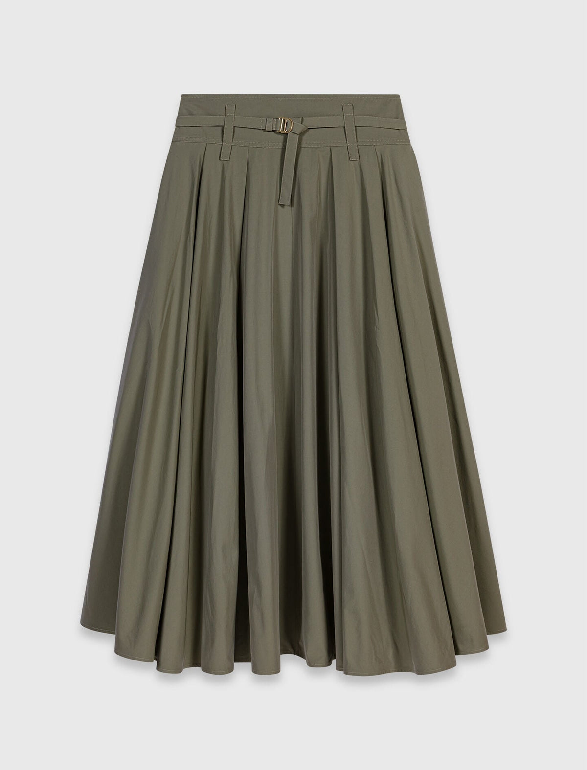 Cotton pleated maxi skirt | Maje