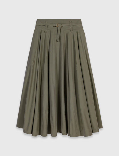 Cotton pleated maxi skirt | Maje