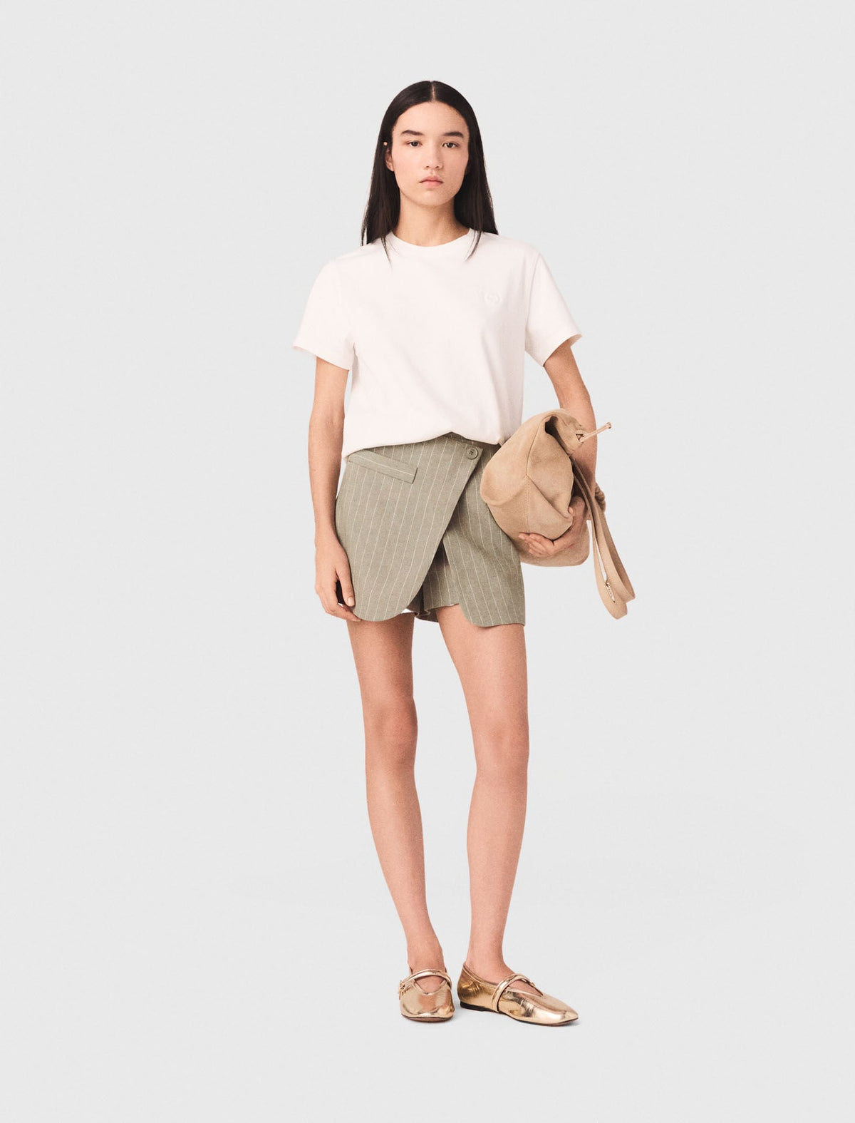 Layered linen blend shorts | Maje