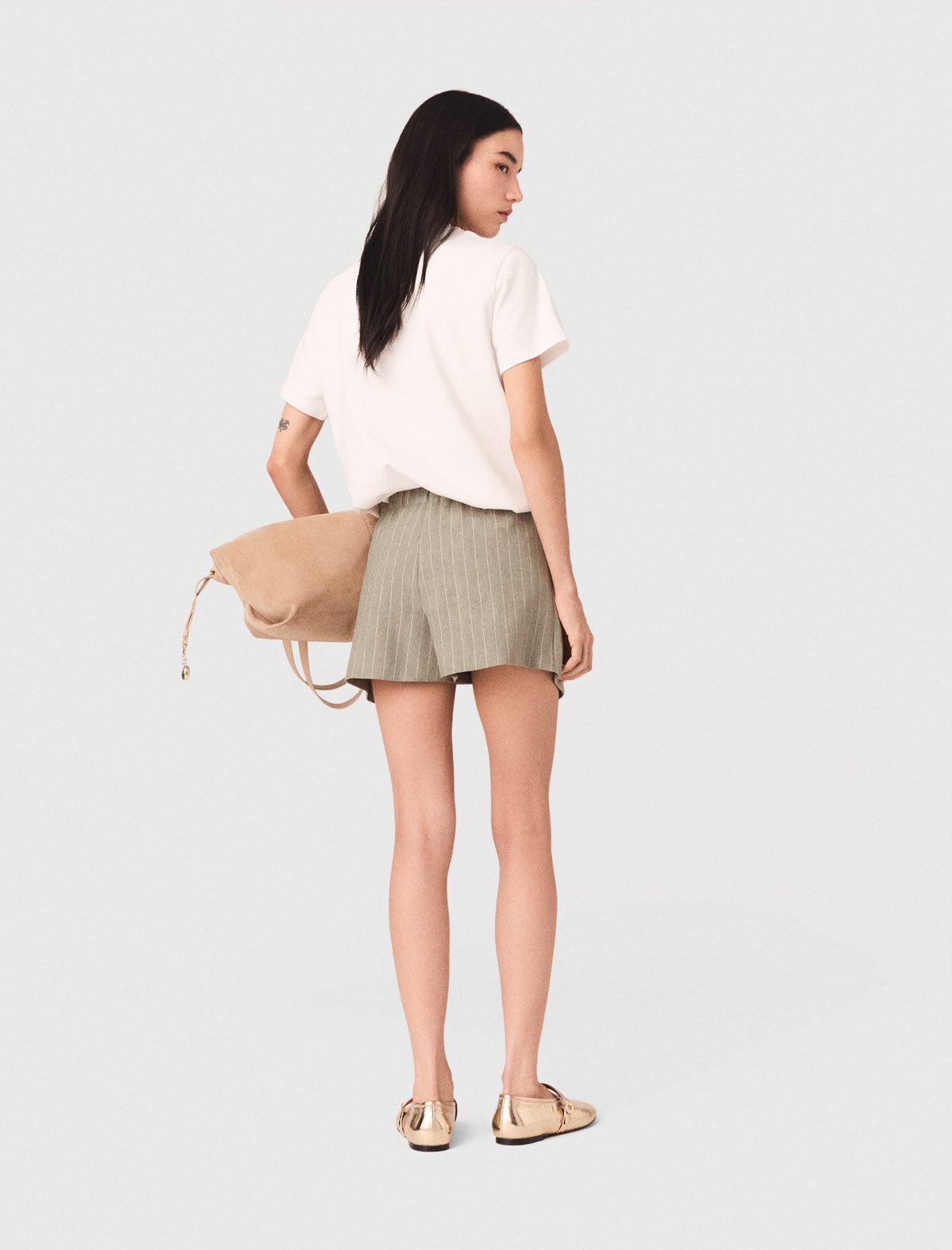 Layered linen blend shorts | Maje