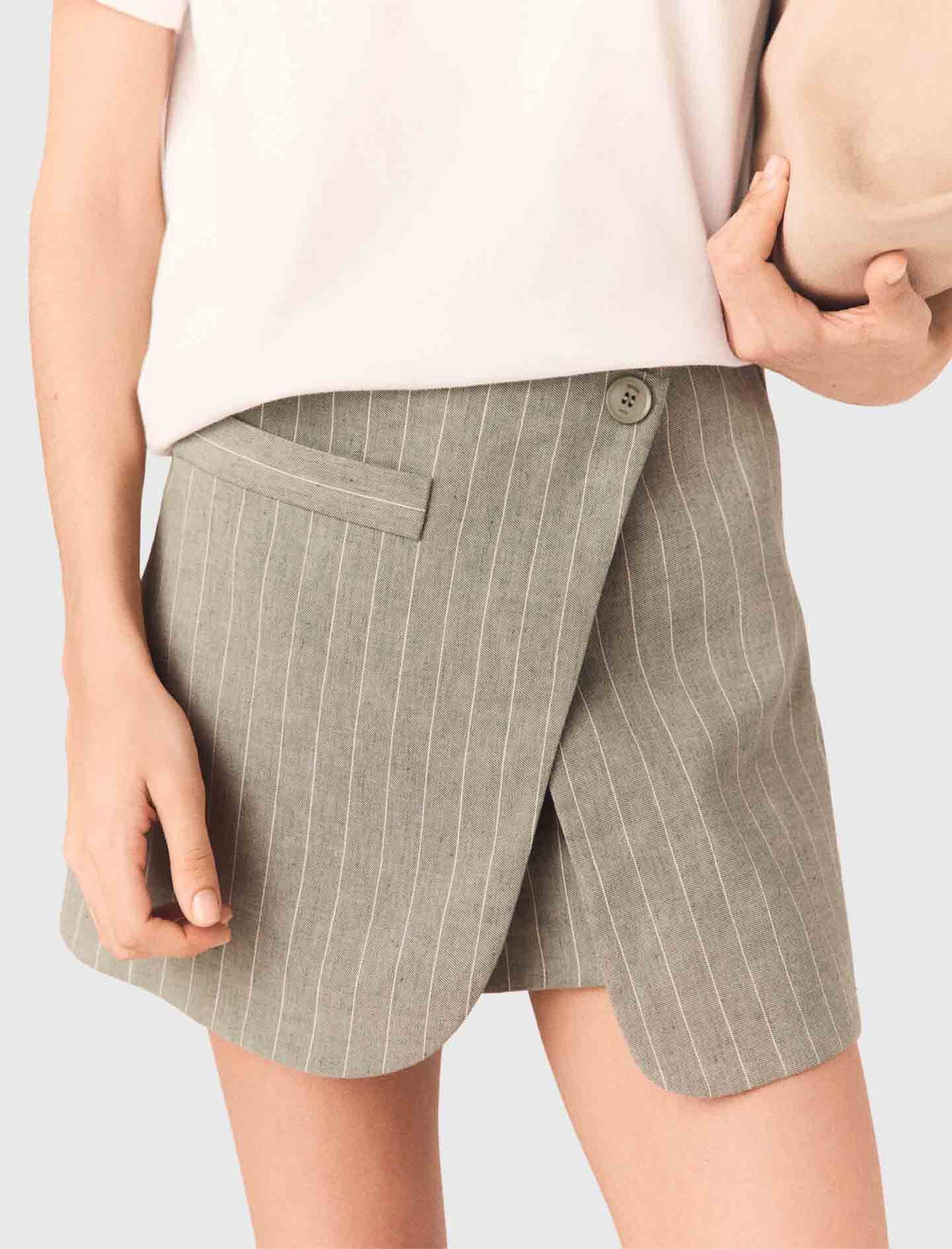 Layered linen blend shorts | Maje