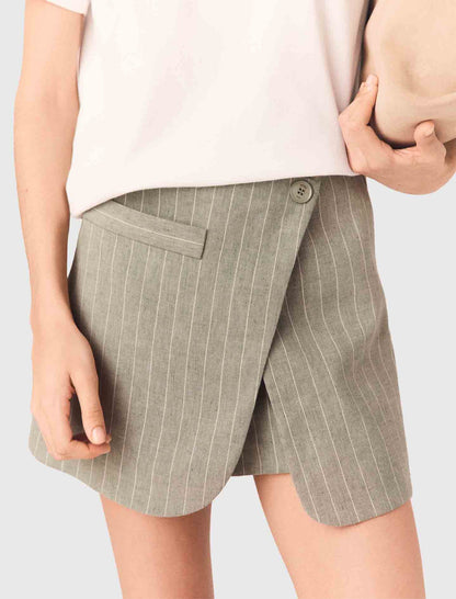 Layered linen blend shorts | Maje