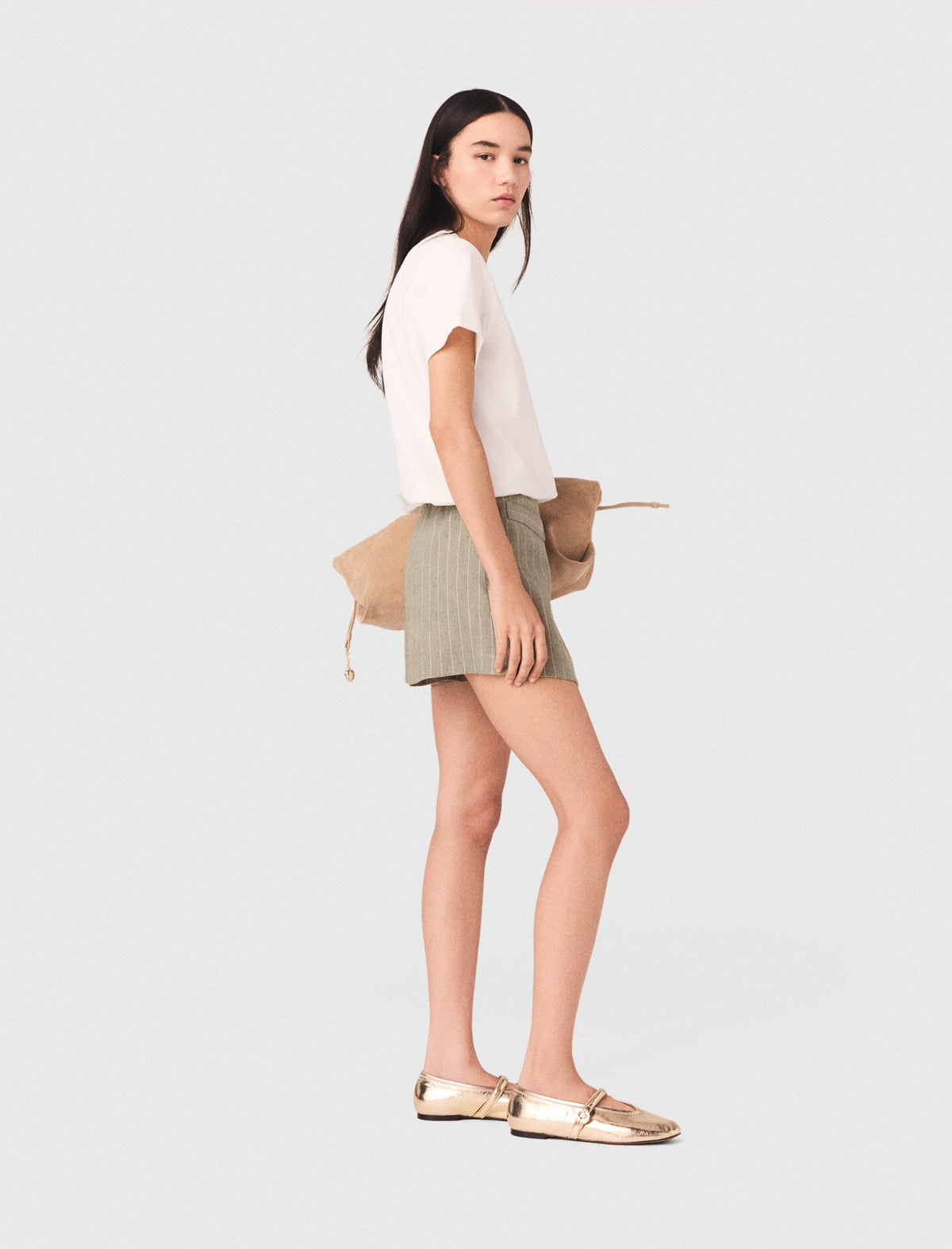 Layered linen blend shorts | Maje