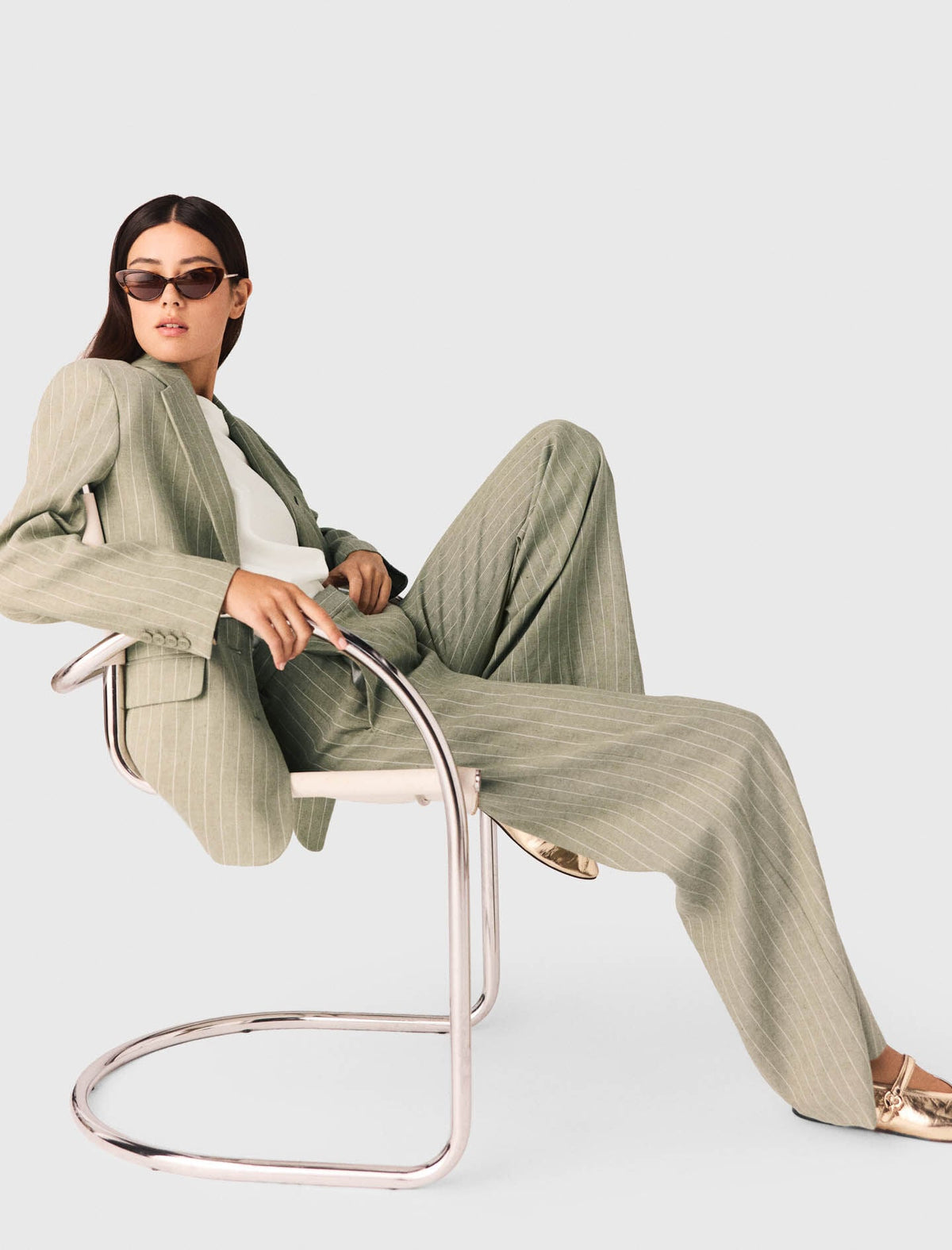 Linen-blend suit trousers | Maje
