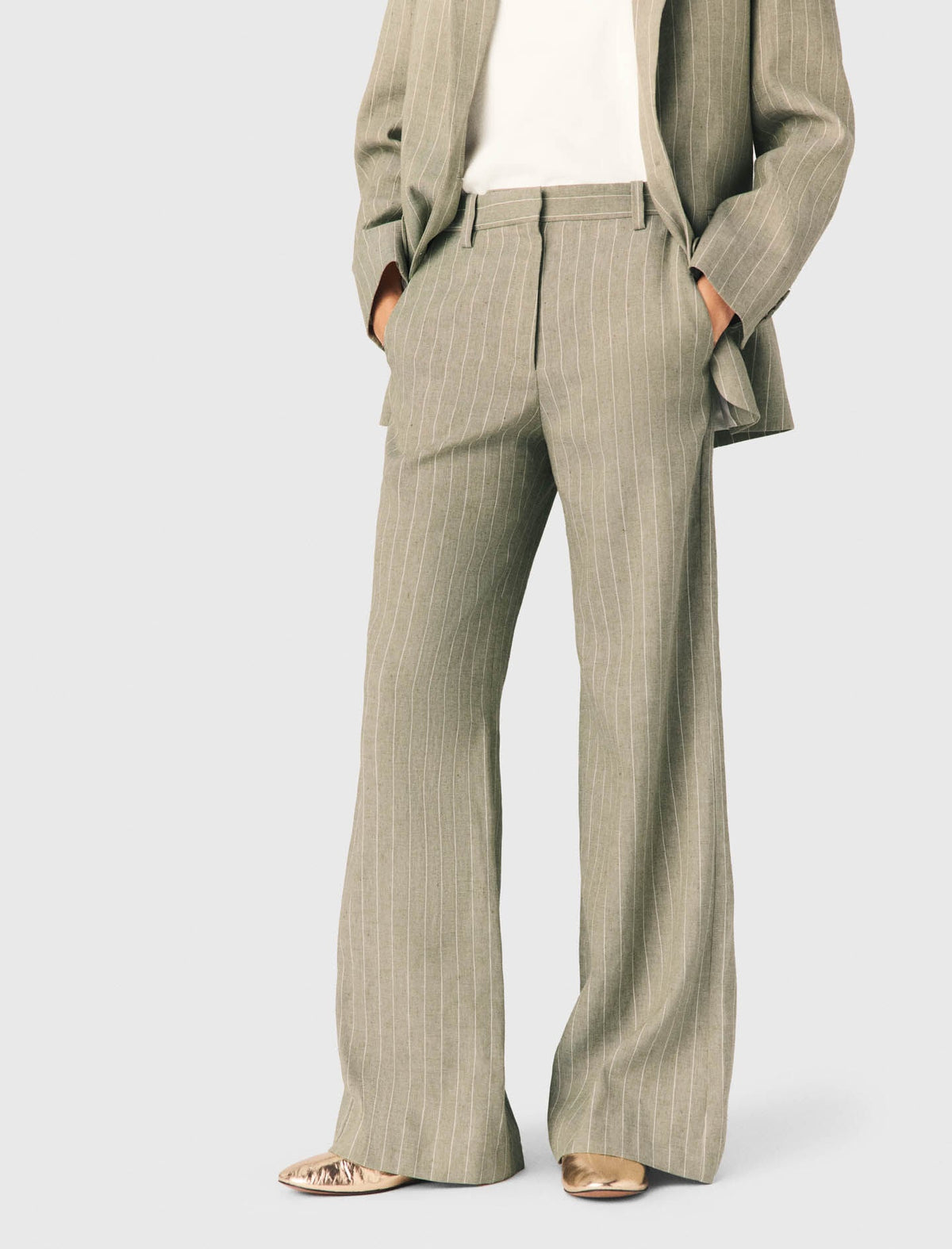 Linen-blend suit trousers | Maje
