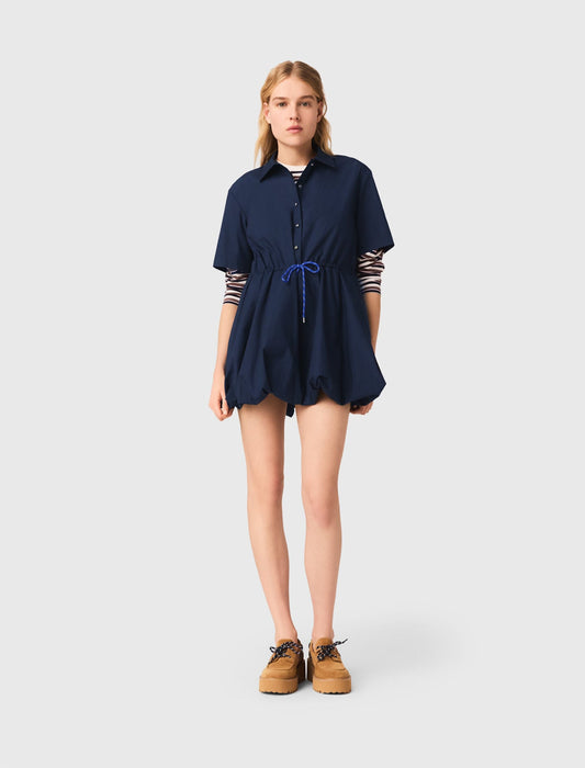 Short-sleeved cotton bubble dress | Maje
