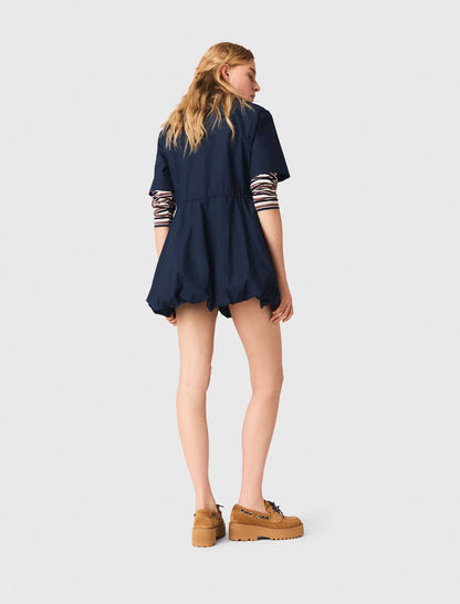 Short-sleeved cotton bubble dress | Maje