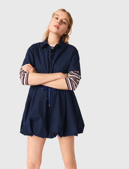 Short-sleeved cotton bubble dress | Maje
