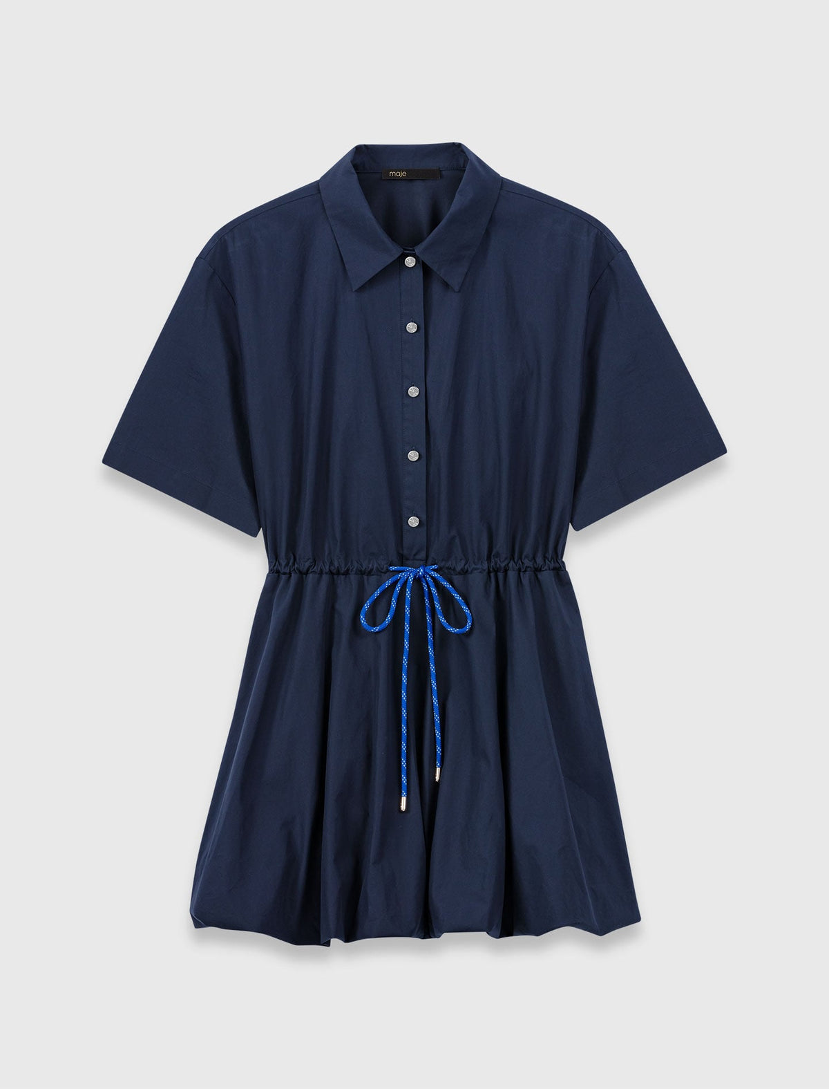 Short-sleeved cotton bubble dress | Maje