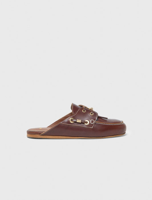 Leather boat mules | Maje