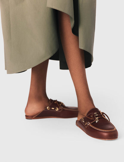 Leather boat mules | Maje
