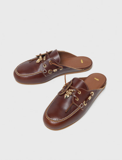 Leather boat mules | Maje