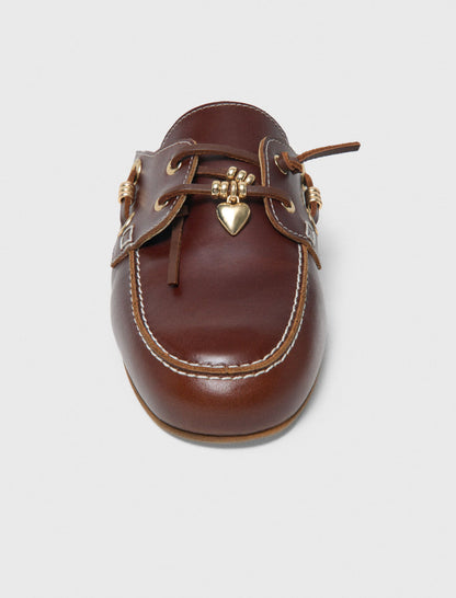 Leather boat mules | Maje