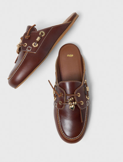 Leather boat mules | Maje