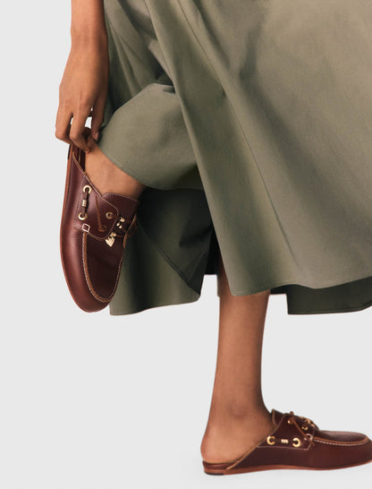 Leather boat mules | Maje