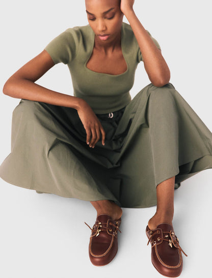 Leather boat mules | Maje