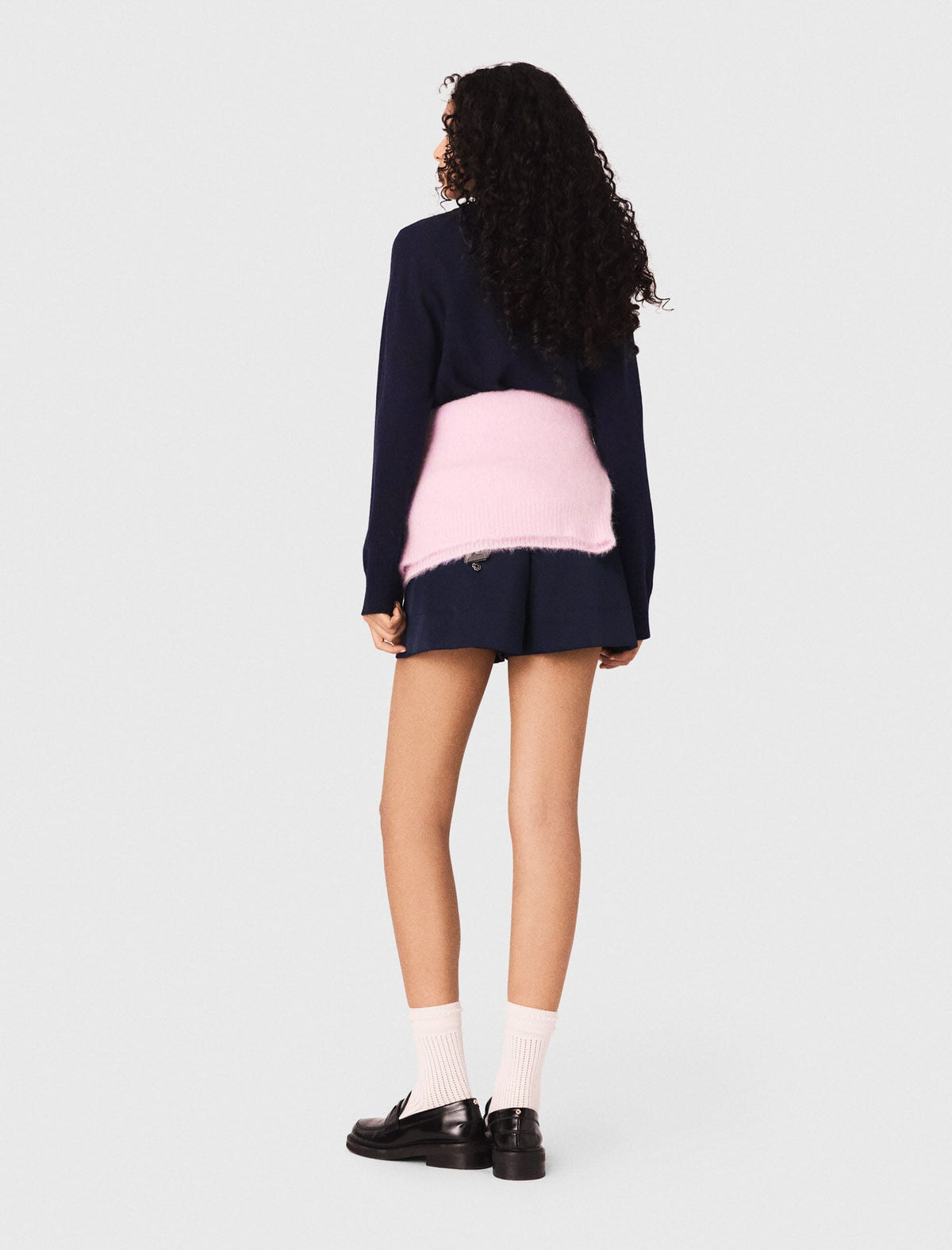 Round neck slogan sweater | Maje