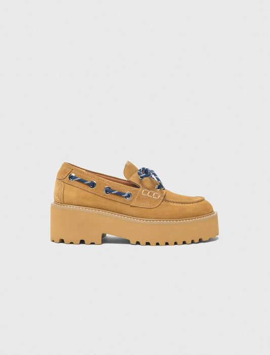 Suede platform boat shoes | Maje
