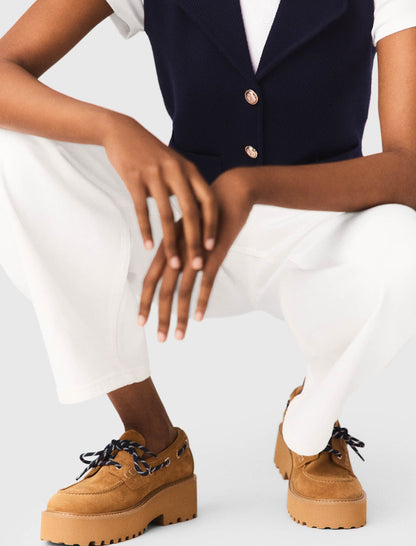Suede platform boat shoes | Maje