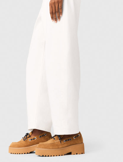 Suede platform boat shoes | Maje