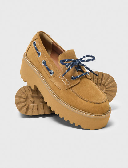 Suede platform boat shoes | Maje