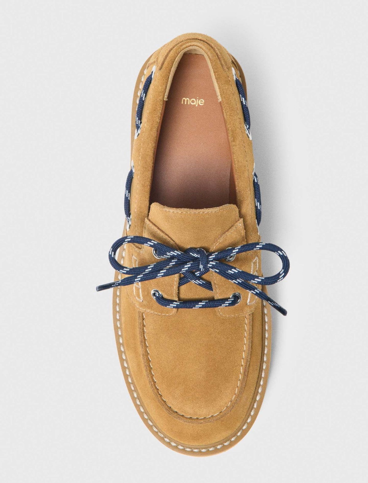 Suede platform boat shoes | Maje