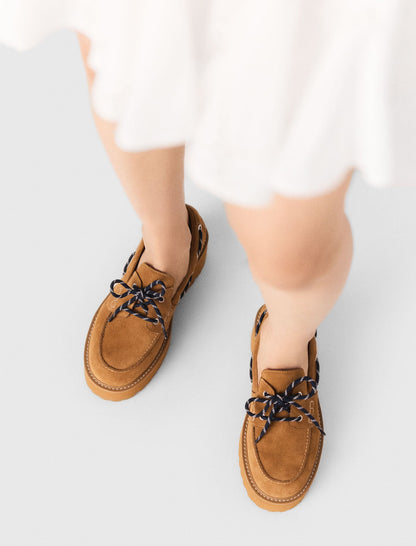 Suede platform boat shoes | Maje