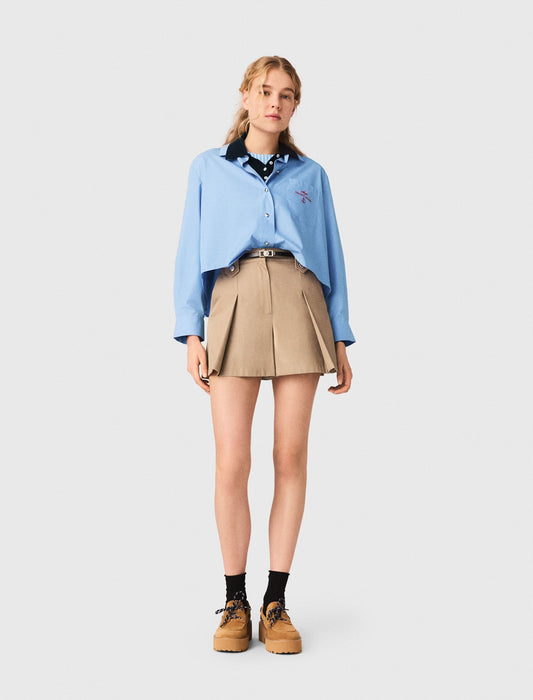 Pleated cotton shorts | Maje