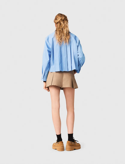 Pleated cotton shorts | Maje