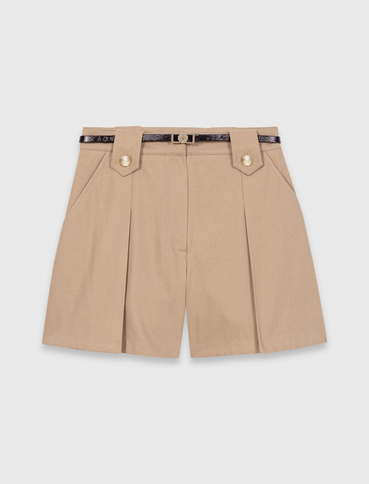 Pleated cotton shorts | Maje