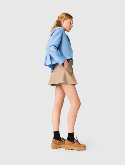 Pleated cotton shorts | Maje
