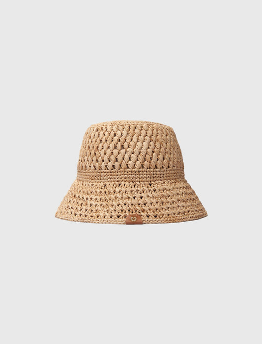 Crochet raffia bucket hat | Maje