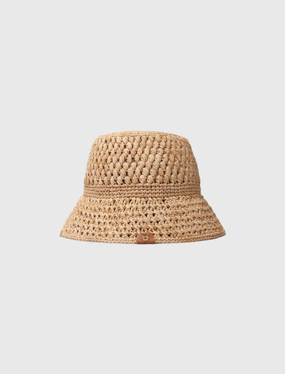 Crochet raffia bucket hat | Maje